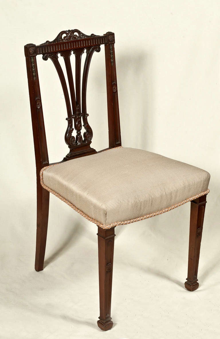 20th Century Georgian Style Dining Chairs-set of eight