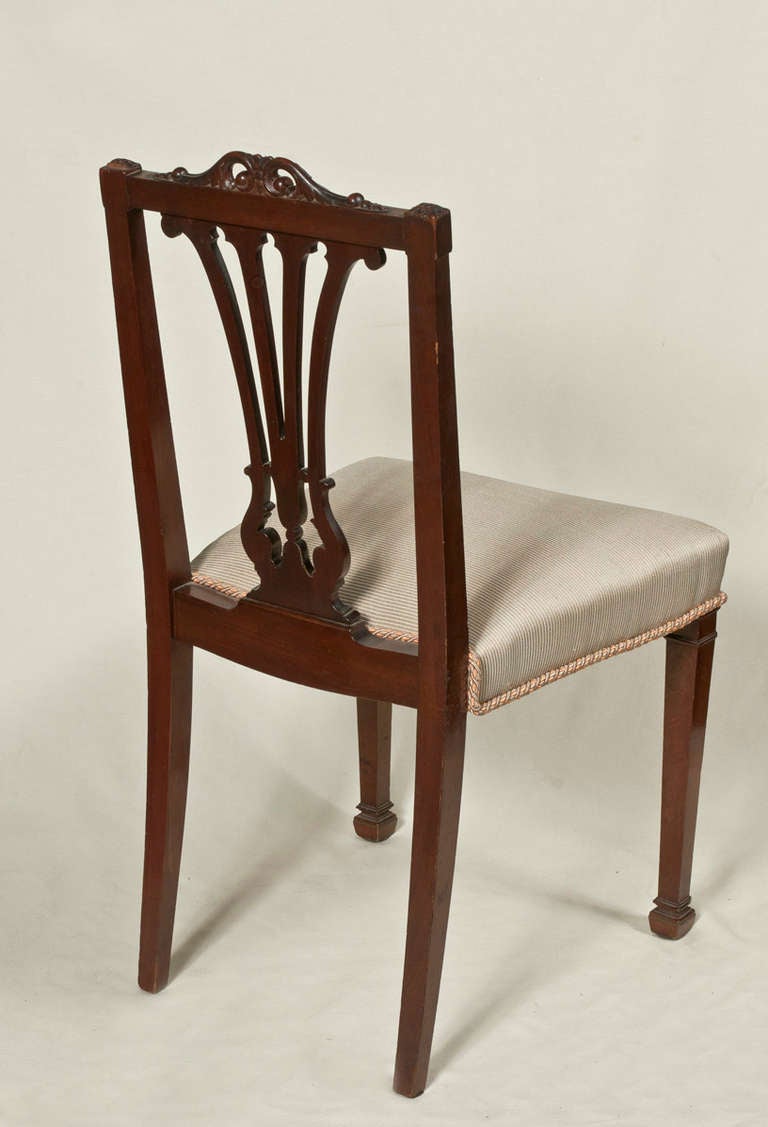 Wood Georgian Style Dining Chairs-set of eight