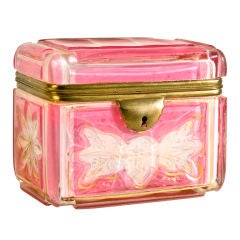 Antique Cased Glass Hinged Box