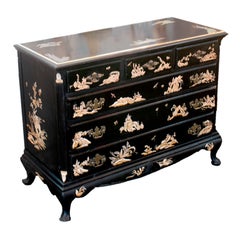 Black Japanned Chest of Drawers 