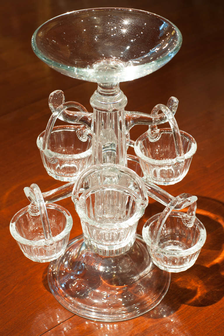19th Century American Glass Epergne