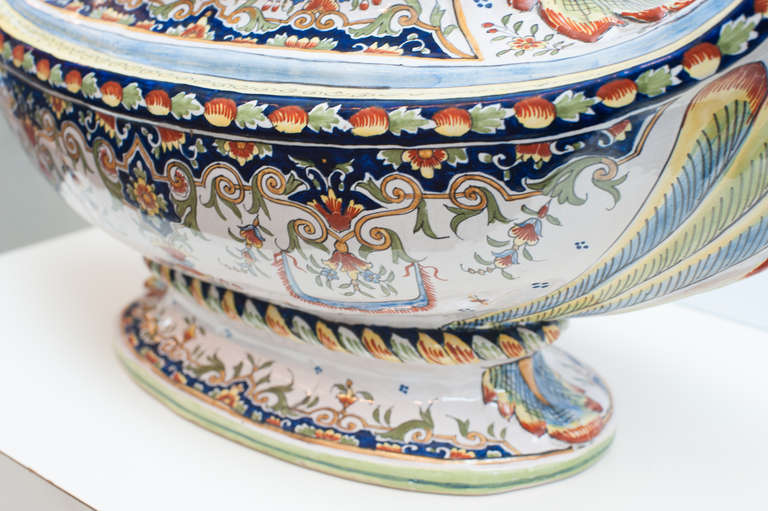  French Faience Jardinière Signed by Henri Delcourt  In Good Condition In West Palm Beach, FL
