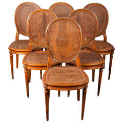 Set of Six Louis XVI Style Side Chairs