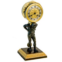 Atlas Ormolu and Patinated Bronze Travel Clock 7