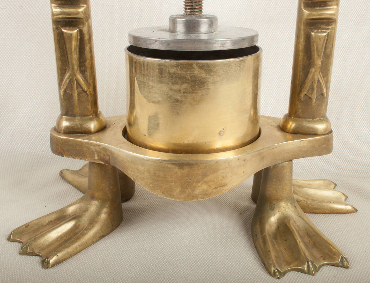 Authentic Solid Brass Duck Press In Excellent Condition In West Palm Beach, FL