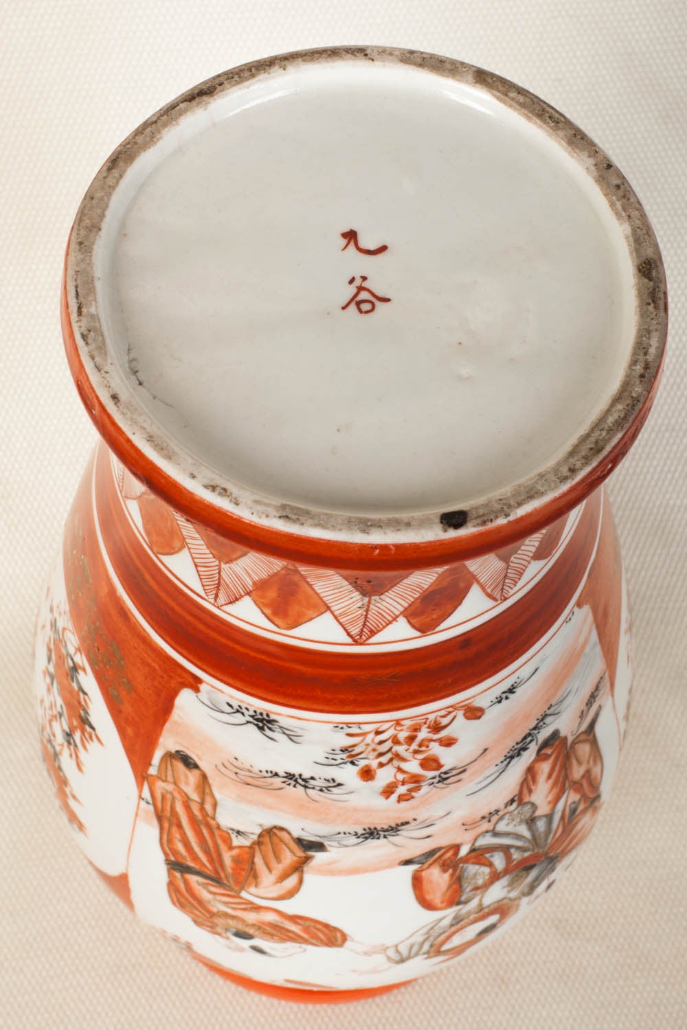 Fired Large Japanese Antique Ko-Kutani Vase