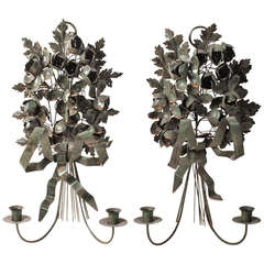 Pair of Tôle Sconces