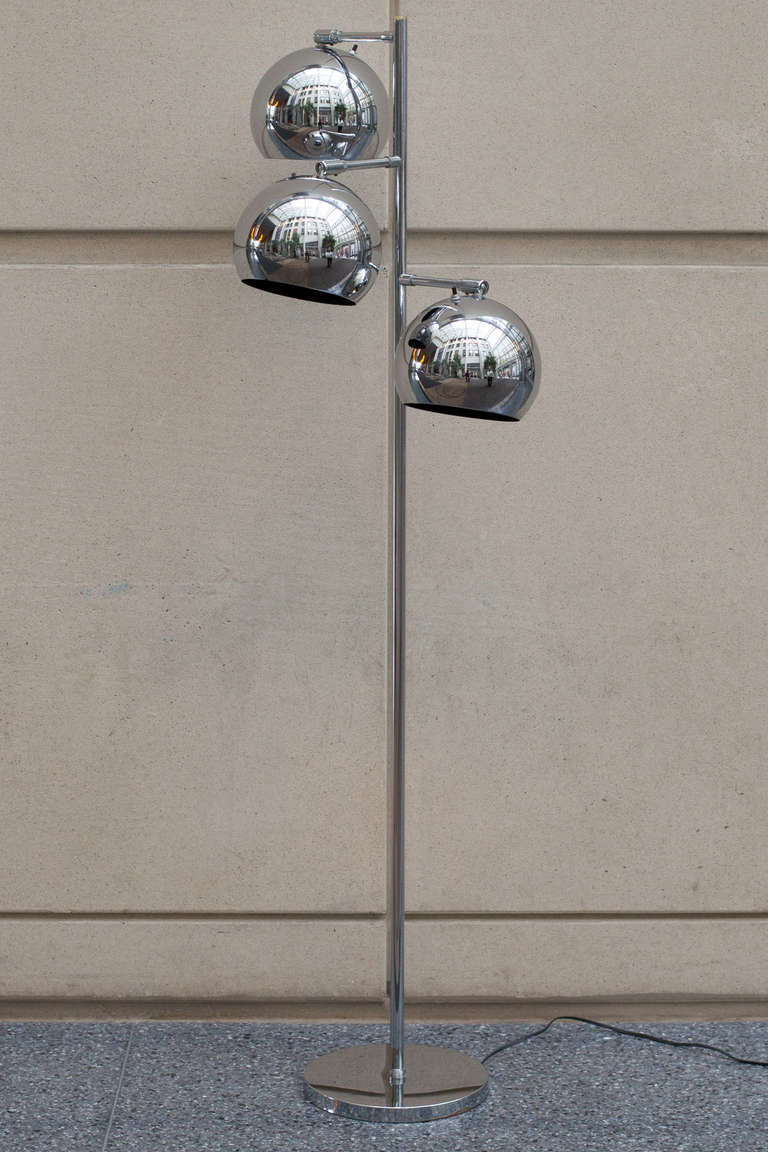 Modern Koch & Lowy Chrome Floor Lamp