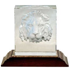 Signed Steuben "Regal Lion"