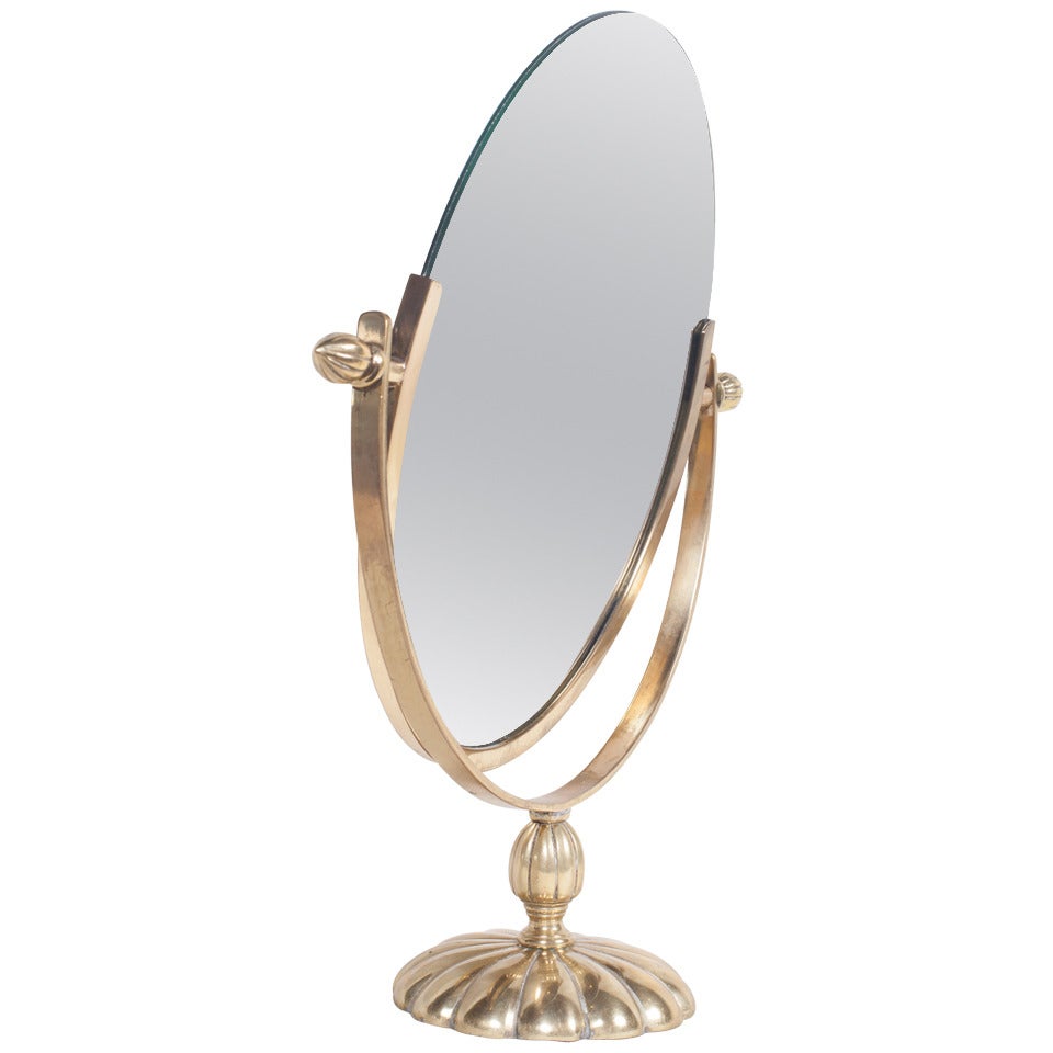 Gilt Brass Table Mirror