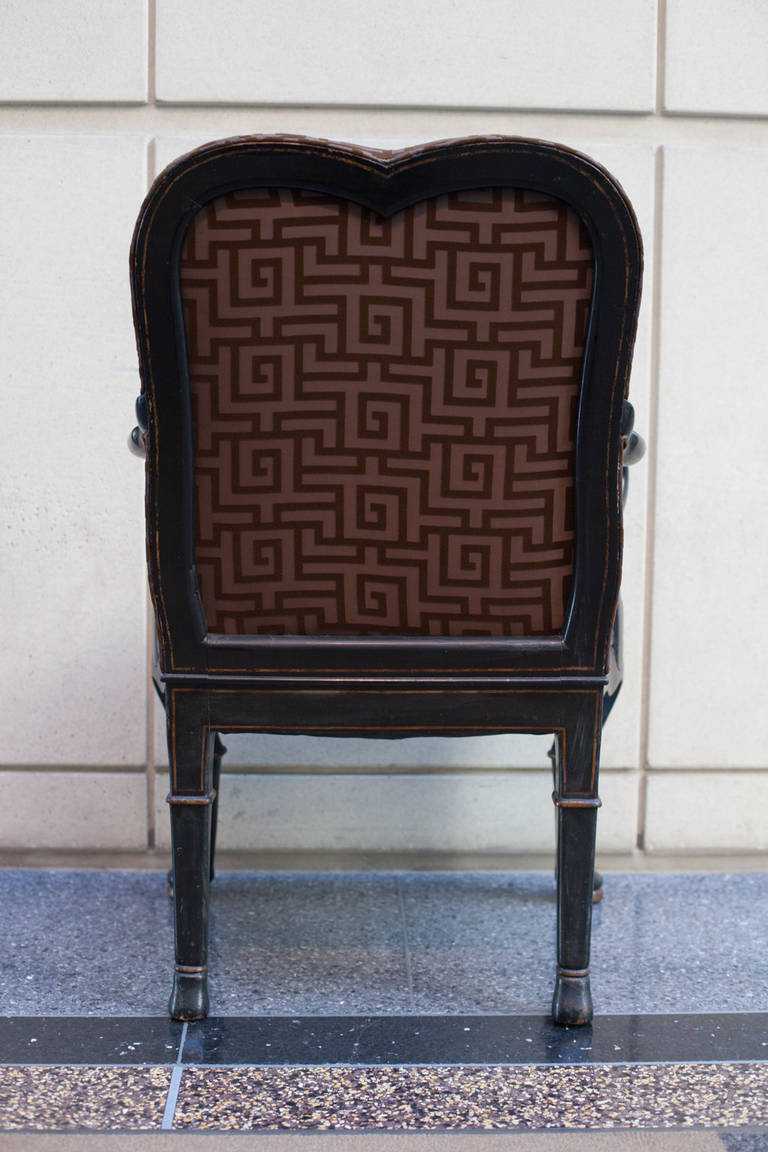 19th Century Georgian Style Japanned Armchair