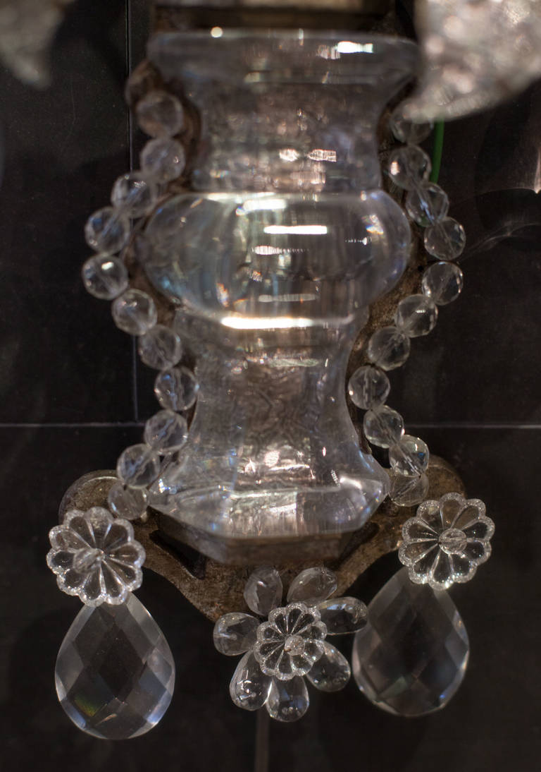 Maison Bagues Rock Crystal and Crystal Sconces In Excellent Condition In West Palm Beach, FL