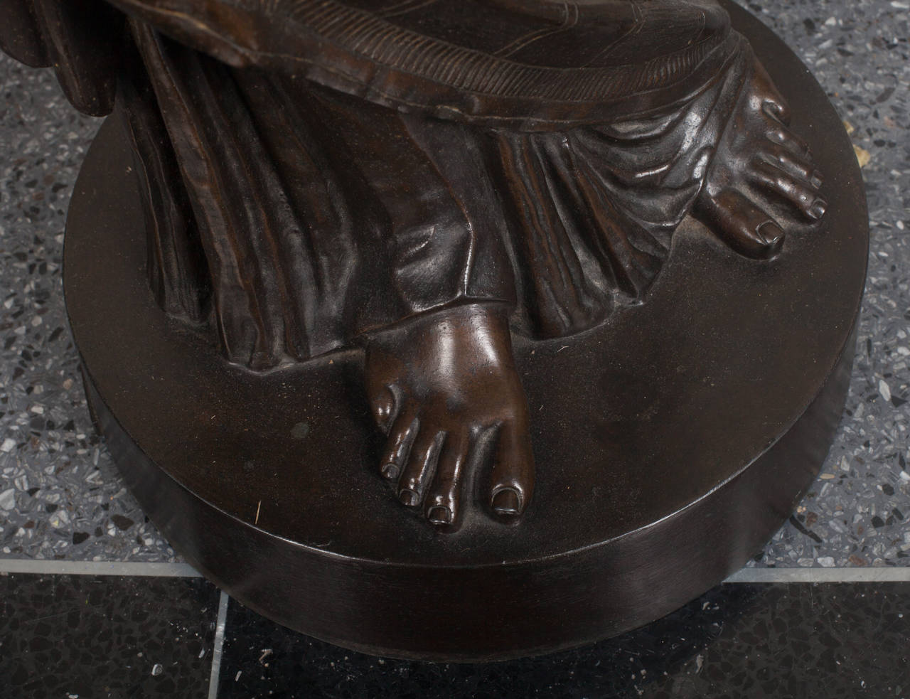 Female Bronzed Figural Newel Post Light 1
