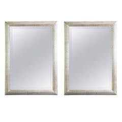 Pair of French Silvered Mirrors