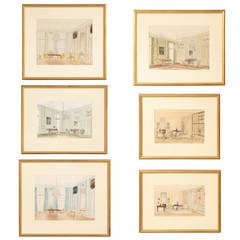 Series of Hand-Painted Interiors