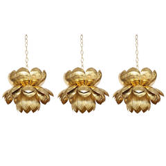 Series of Brass Lotus Blossom Pendants