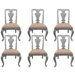 Six Painted Dining Chairs