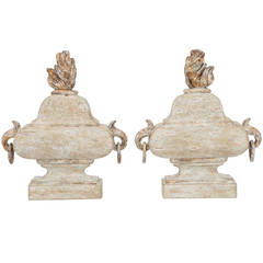 Pair of Painted and Parcel-Gilt Pediments