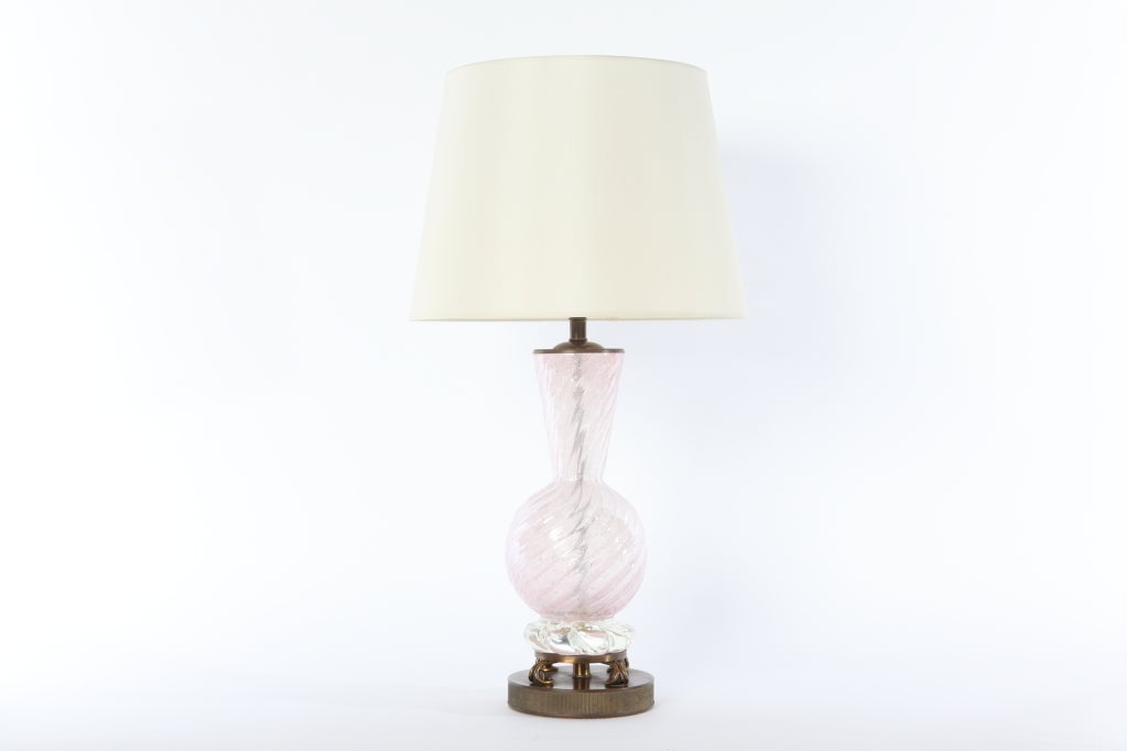 Palest Pink Murano Lamp