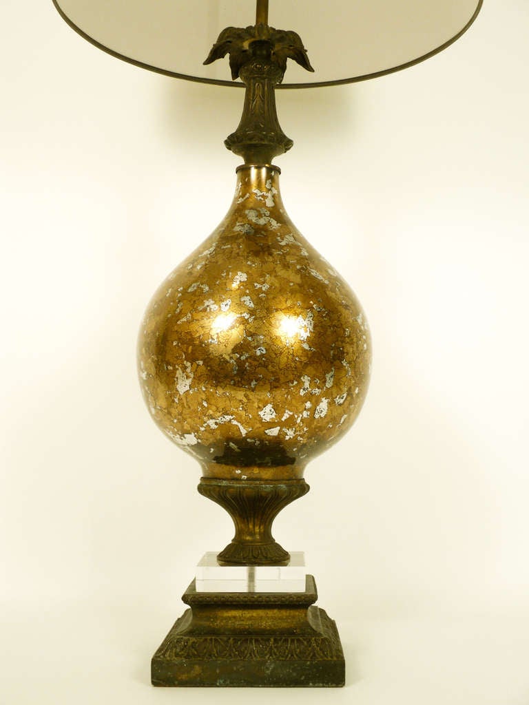 Reverse Gilt Glass Globe Lamp
