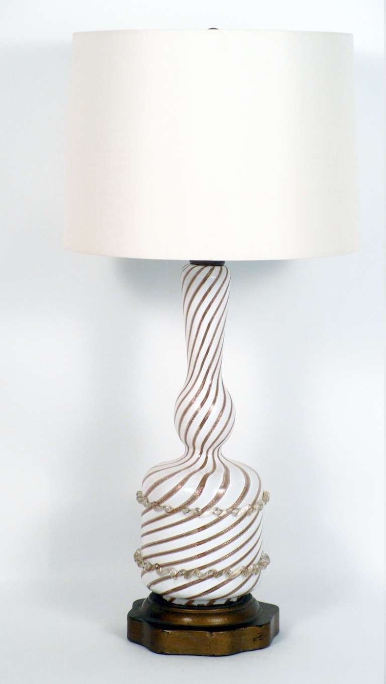 Pair of Murano "Spiral" Lamps