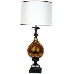 Reverse Gilt Glass Globe Lamp