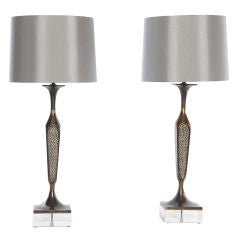 Pair of "Honeycomb" Lamps