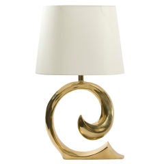 Sculptural Brass Twist Lamp