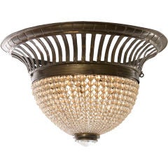 Crystal Beaded Flush Mount Dome Fixture