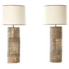 Belvedere by Peter Lane Birch Bark Lamp / Pair Available