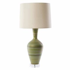 Vintage Green and Gold Stripe Lamp