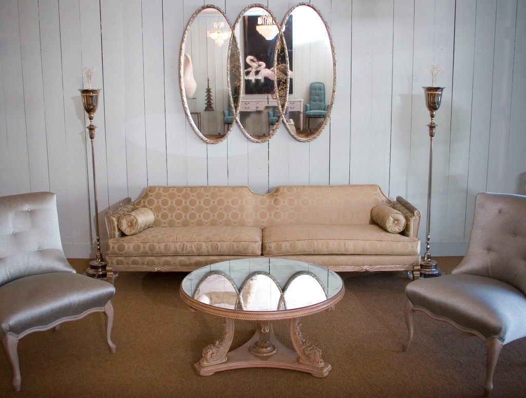 Mid-20th Century Hollywood Regency Triple Oval Mirror