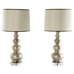 Pair of Stacked Ovals Lamps