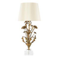 Gold Leaf Flowers Lamp