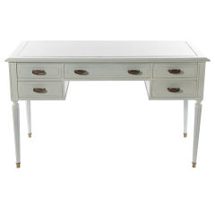 Neoclassical Desk with Grasscloth Top