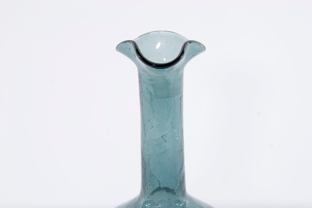American Steel Blue Crackle Vase