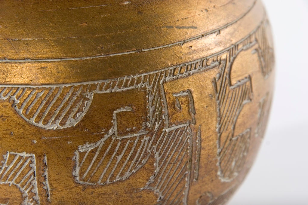 Mid-20th Century Gold Leaf Ceramic Vase