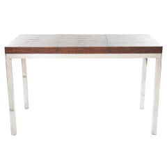 SALE: Alligator and Polished Steel Parsons Table