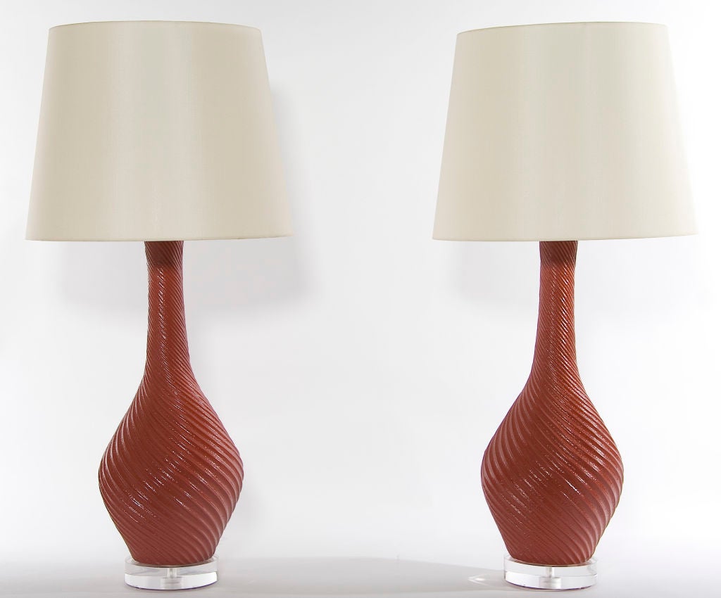 Pair of Swirl lamps