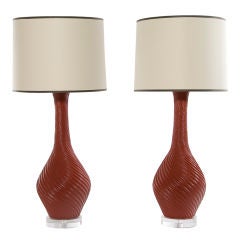 Pair of Swirl lamps