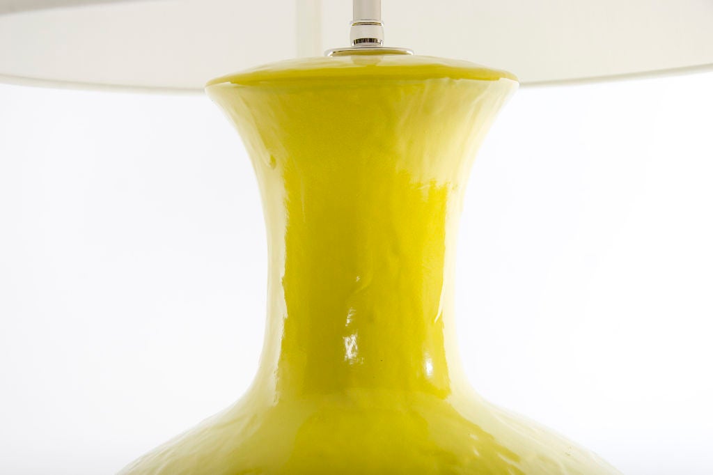 Pair of Chartreuse Lamps in the Han Style 1