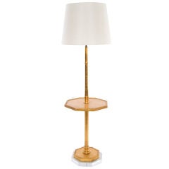 SALE: Gilt Octagonal Table Floor Lamp