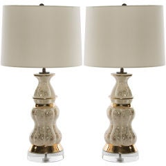 Pair of Gold Speckle Lamps
