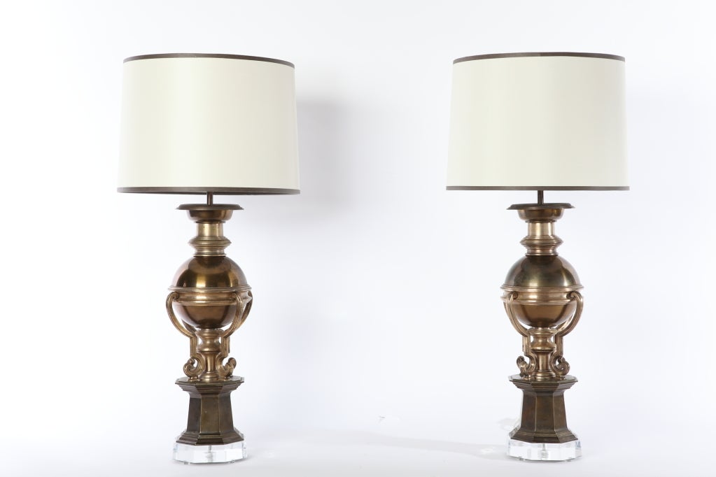 Pair of Four-Handle Sphere Lamps