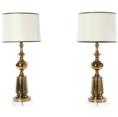 Pair of Brass Lamps by Stiffel