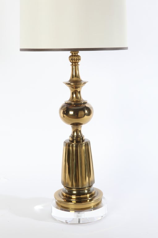 American Pair of Brass Lamps by Stiffel For Sale