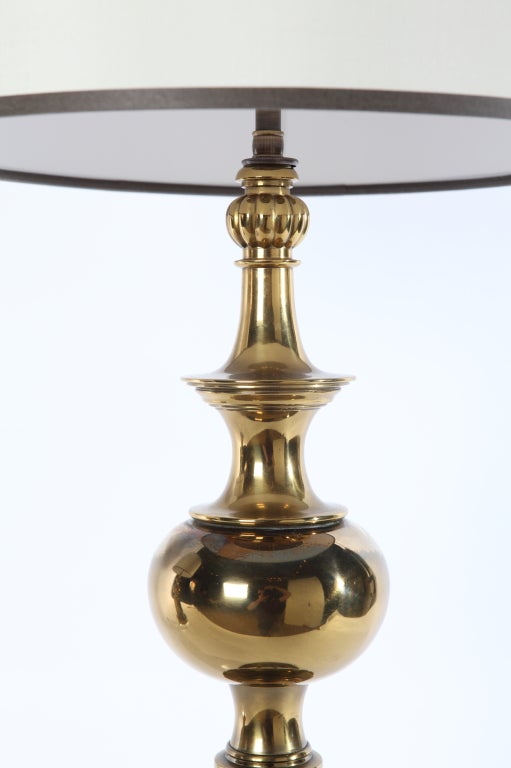 Pair of Brass Lamps by Stiffel For Sale 1