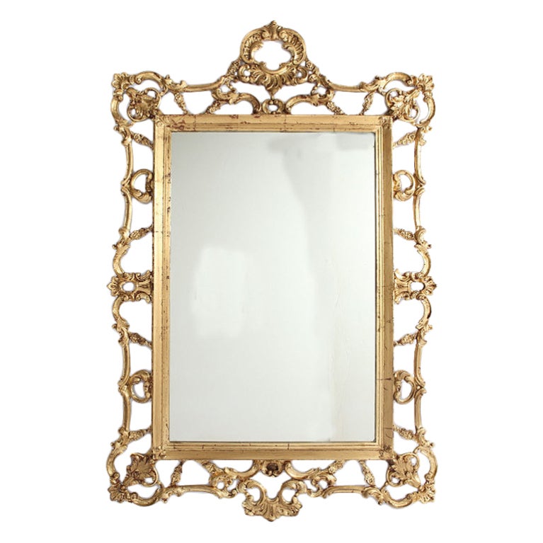 Gold Leaf Rococo Style Mirror at 1stdibs