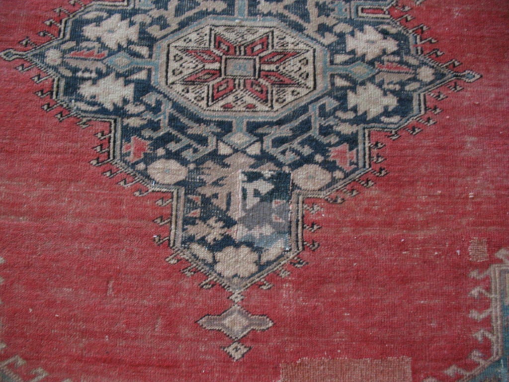 Antique Tabriz Wool Rug Re-purposed as Persian Bear Rug 4