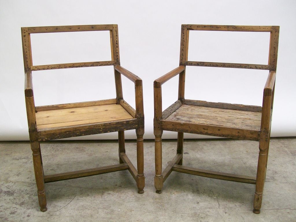 Antique Wood Armchairs